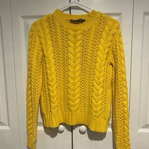 Yellow Cable Knit Sweater